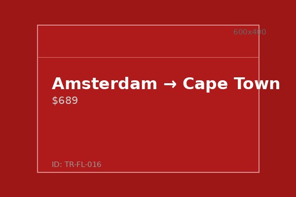 Amsterdam → Cape Town
